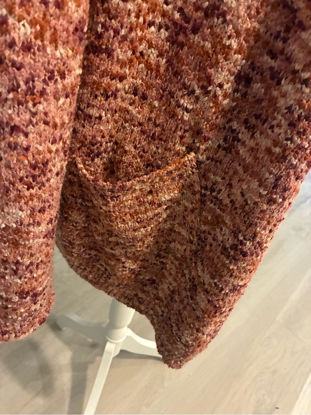 Open-Front Marled Rust Cardigan Sweater - Picture 2 of 3